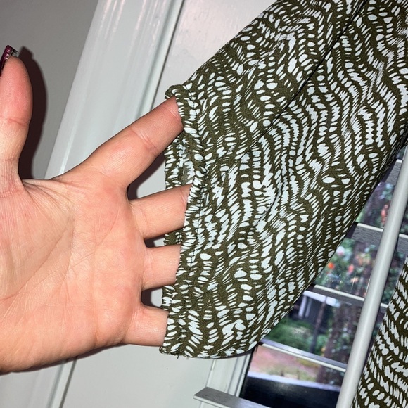 $5 Sale! Olive Green Cold Shoulder Top - Picture 3 of 6